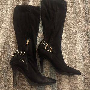 BGBC Black suede & gold studded Boots